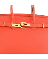 Birkin 35 Handbag Red Epsom with Gold Hardware