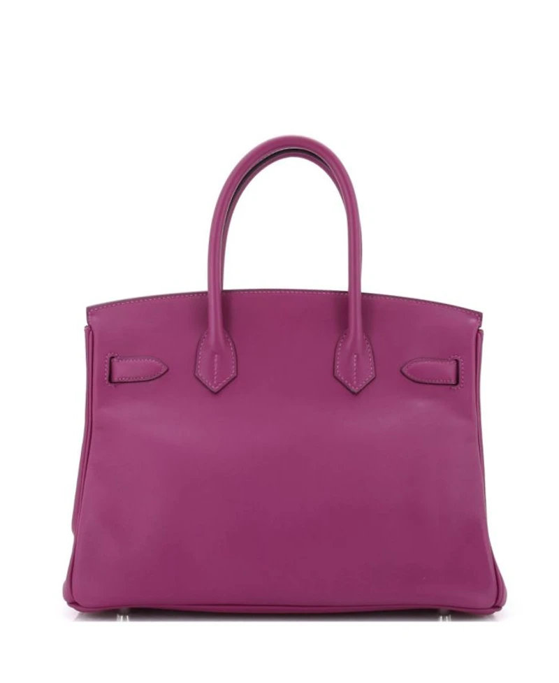 Birkin 30 Handbag Purple Swift with Palladium Hardware