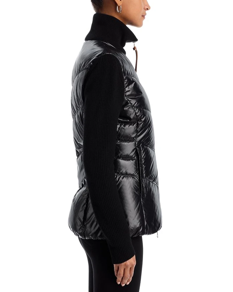 Padded Wool Puffer Cardigan