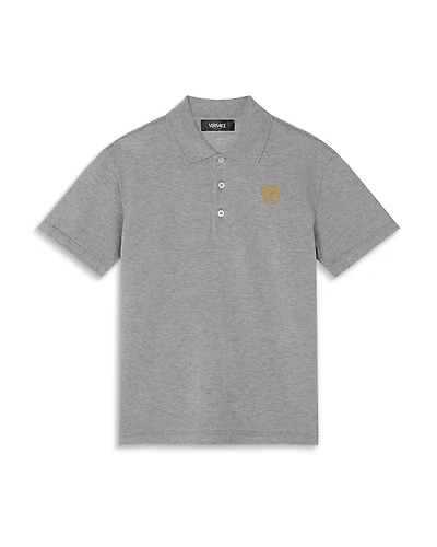 Versace Boys' Piquet Medusa Outline Polo - Little Kid, Big Kid