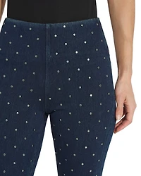Studded High Rise Boyfriend Jeans Indigo