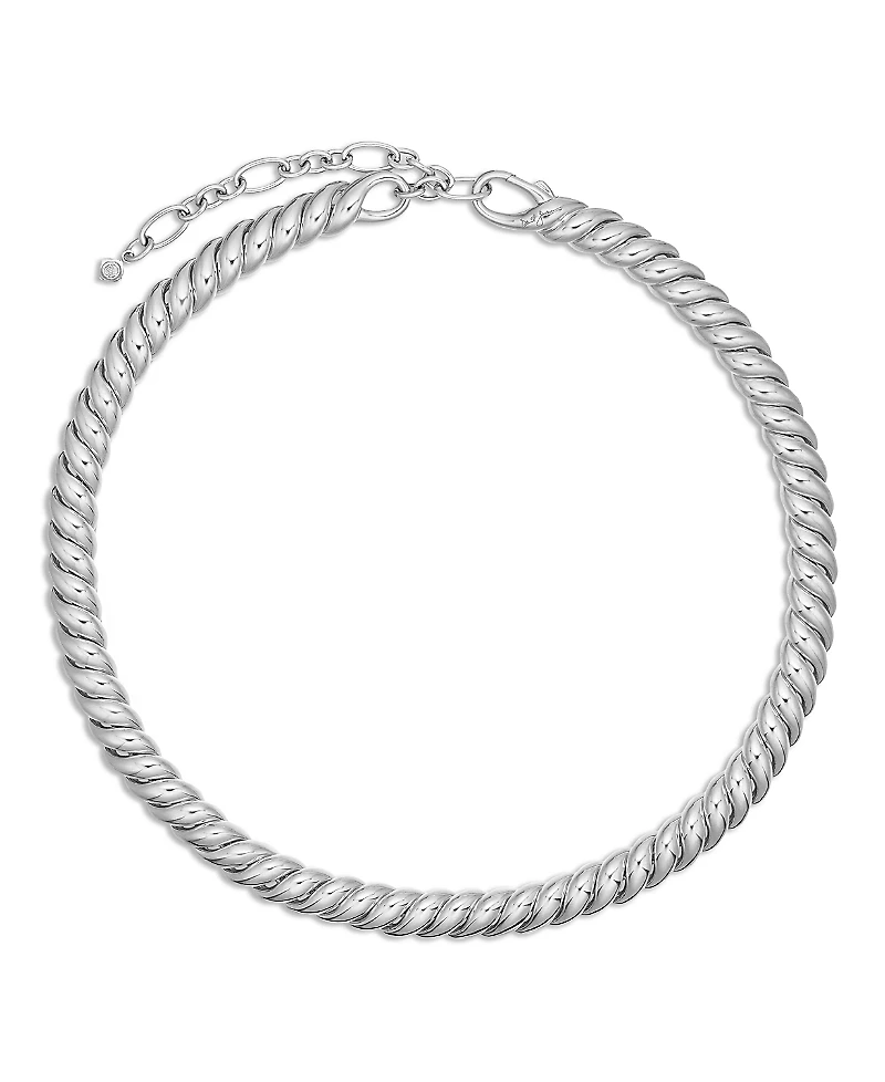 David Yurman Sterling Silver Sculpted Cable Collar Necklace, 14.5-16