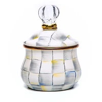 Sterling Check Lidded Sugar Bowl
