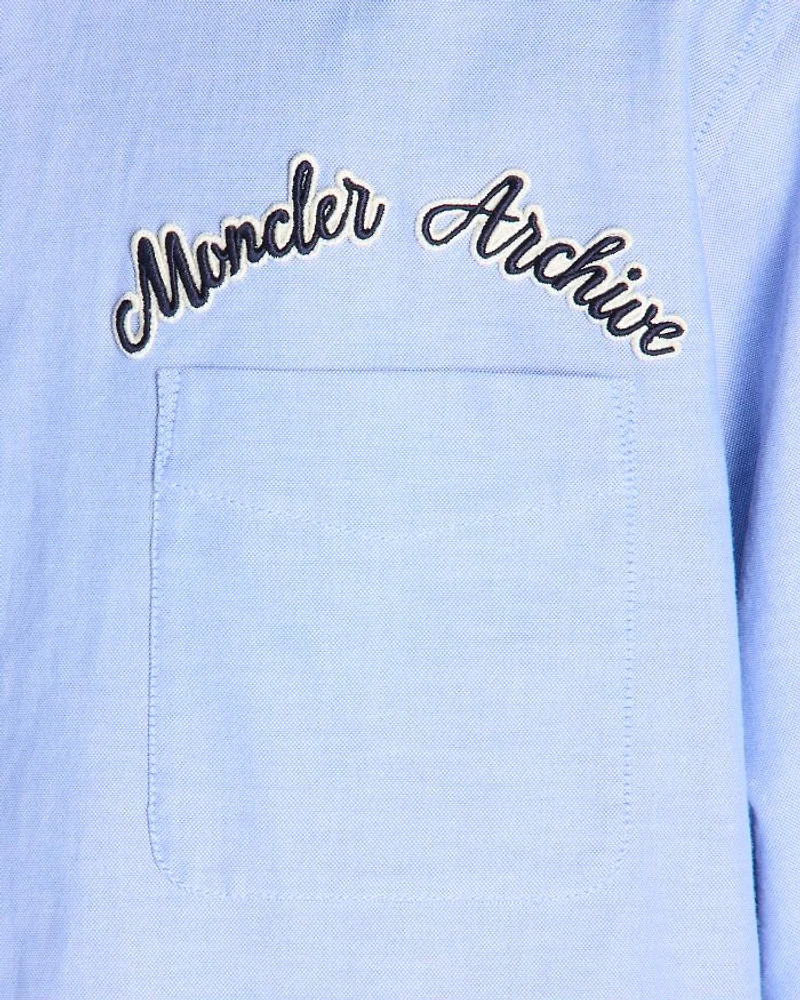 Cotton Embroidered Logo Button Down Shirt