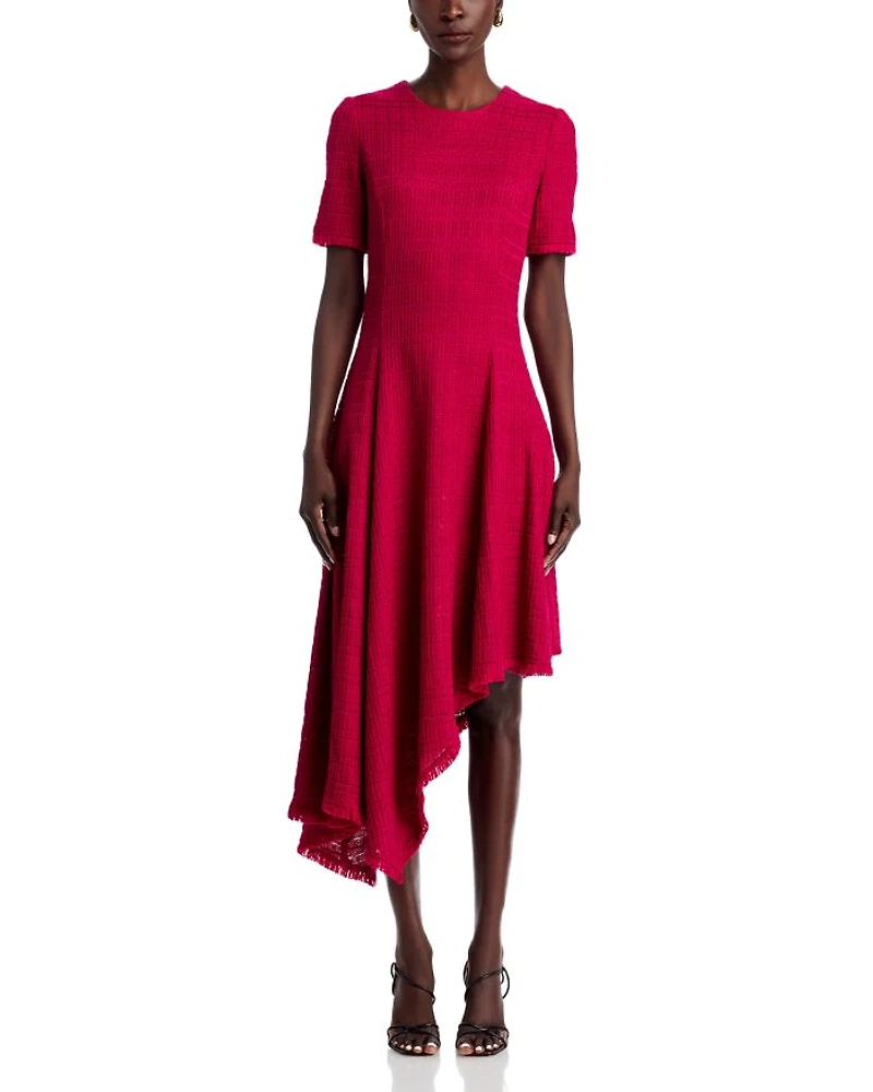 Textured Fit & Flare Midi Dress
