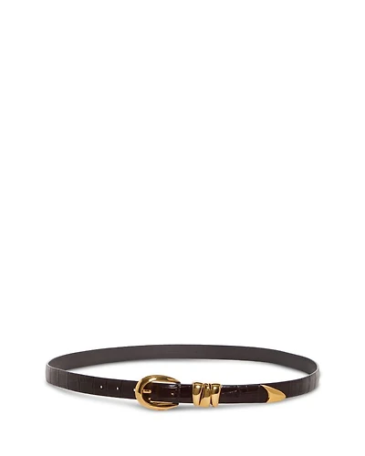 Women's Triple Keeper Snake Embossed Leather Belt