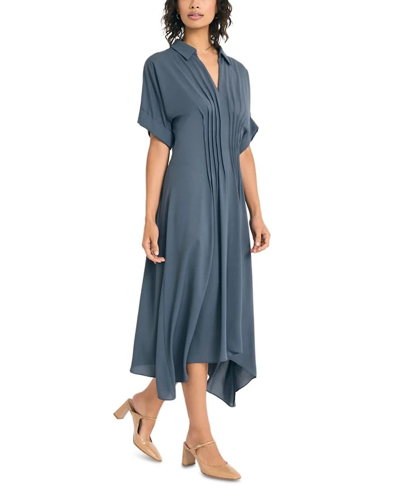 Pintucked Shirt Dress