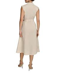 Belted A Line Midi Dress