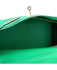 Kelly 28 Handbag Green Evercolor with Gold Hardware