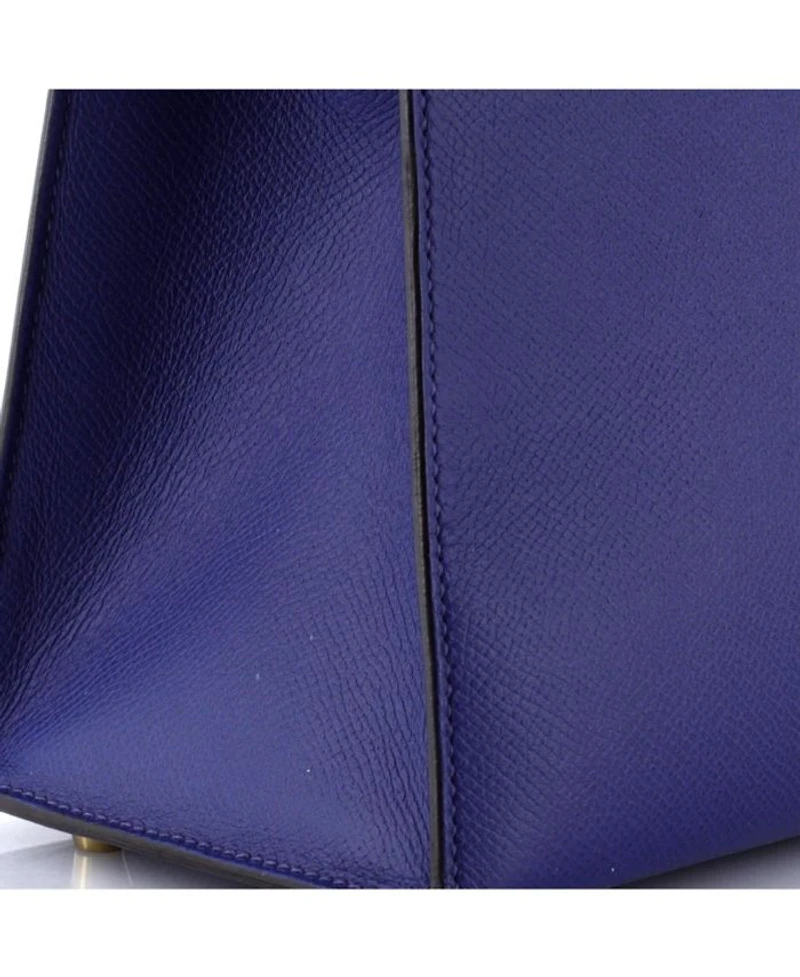 Kelly 32 Handbag Blue Epsom with Gold Hardware