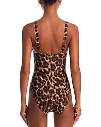 Leopard Print One Piece Swimsuit - Exclusive