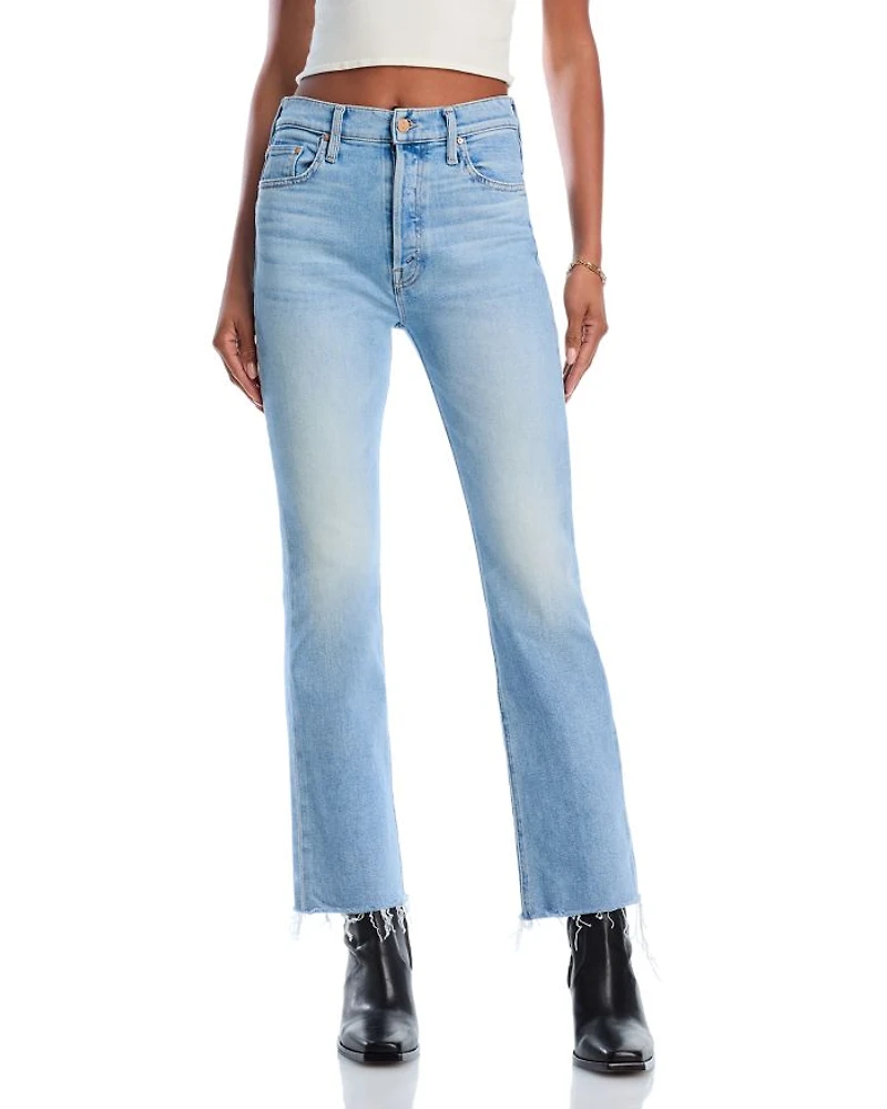 The Tripper Flood High Rise Fray Flare Jeans Look Ma No Hands