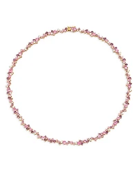 Sydney Evan 14K Yellow Gold Wicked Pink Sapphire, Amethyst, & Diamond Glinda Collar Necklace, 16
