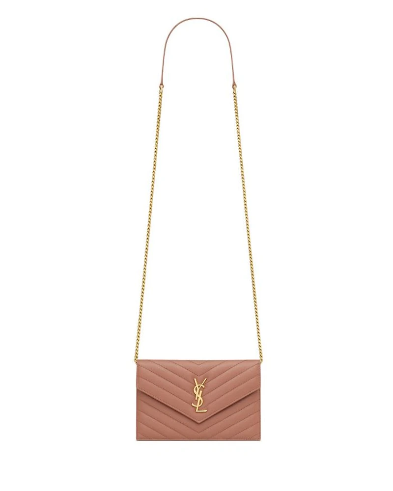 Cassandre Envelope Chain Wallet Grain Leather