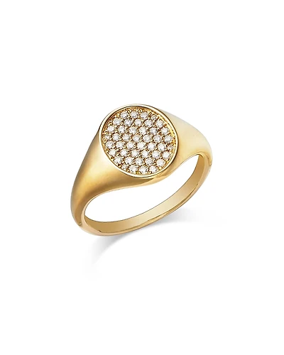 Bloomingdale's Fine Collection Diamond Pave Signet Ring