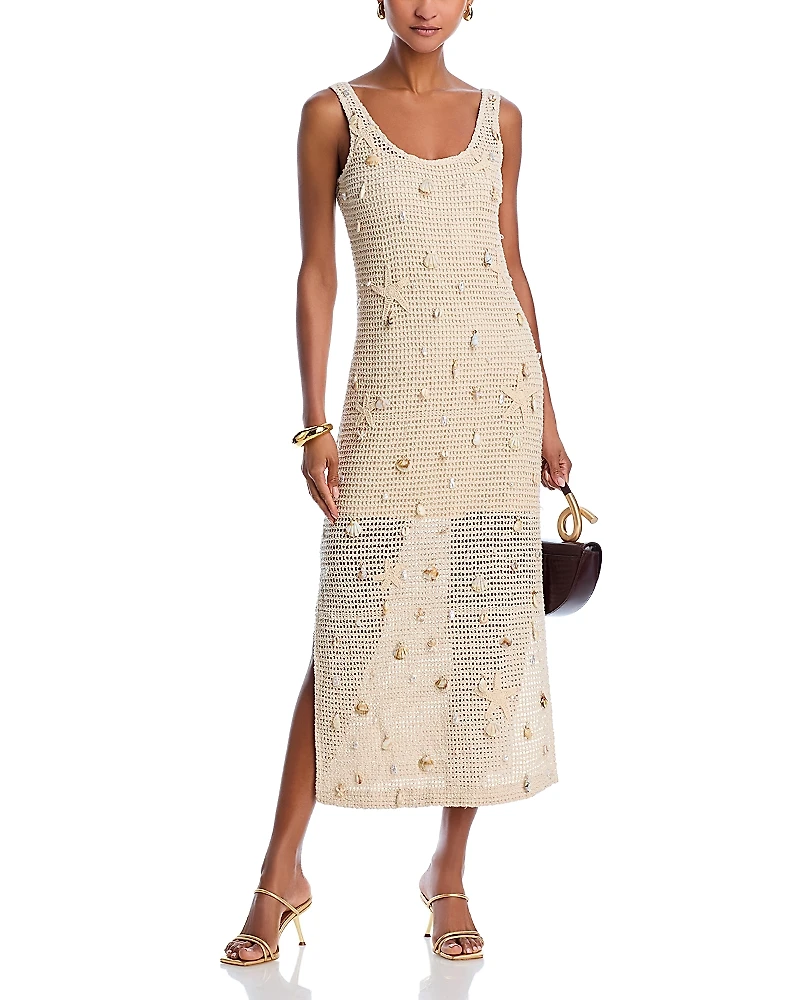 The White Lotus x Aqua Crochet Sleeveless Maxi Dress - Exclusive
