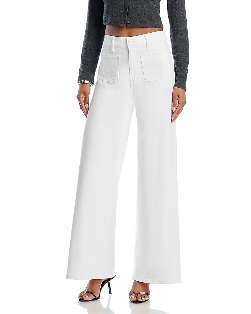 Mother High Rise Patch Pocket Wide Leg Jeans
