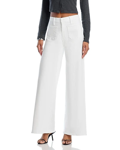 Mother High Rise Patch Pocket Wide Leg Jeans