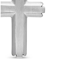 Men's Deco Cross Pendant in Sterling Silver with Diamonds