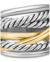 Crossover Wide Ring with 14K Gold
