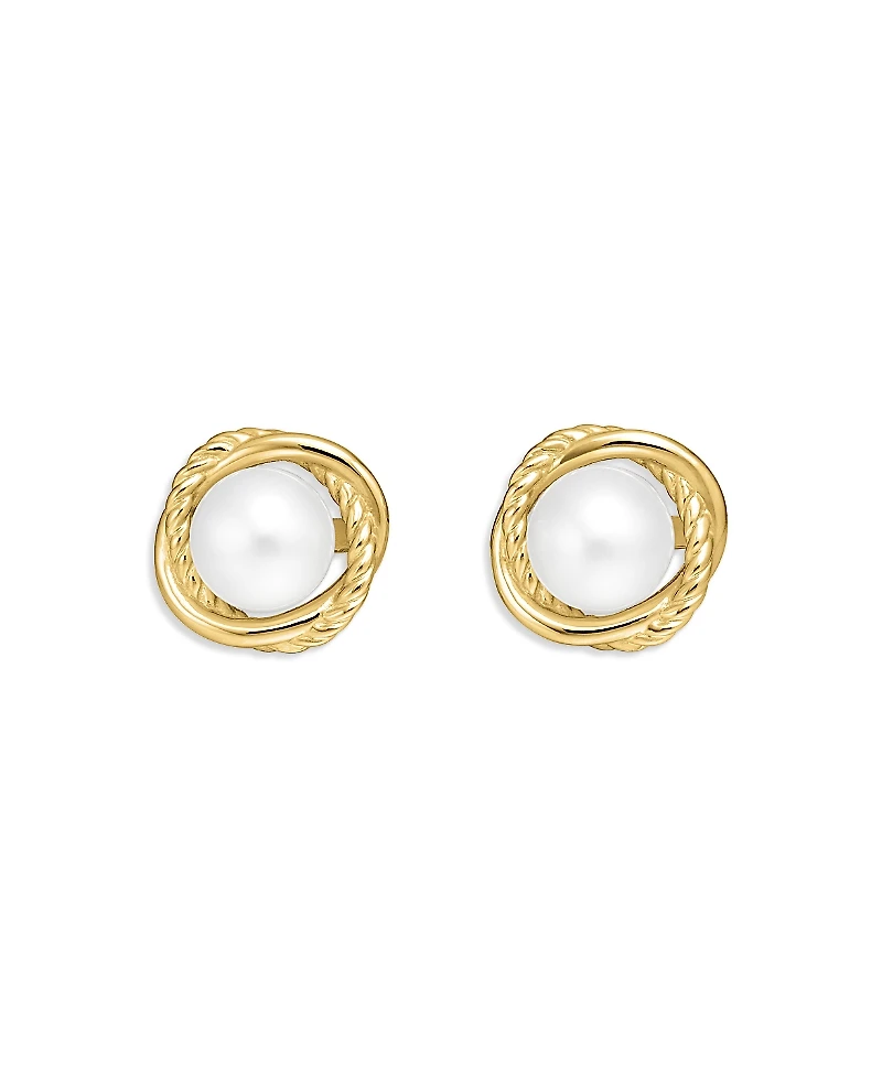 David Yurman Crossover Infinity Pearl Stud Earrings