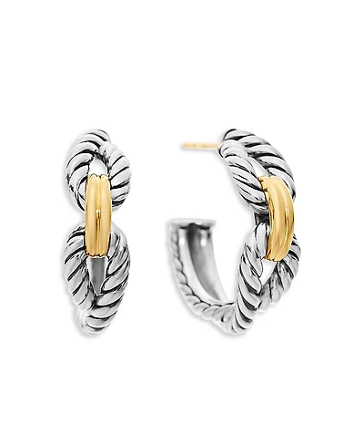 David Yurman Cable Loop Hoop Earrings with 18K Gold