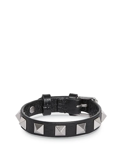 Stud Embellished Leather Bracelet