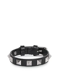 Stud Embellished Leather Bracelet