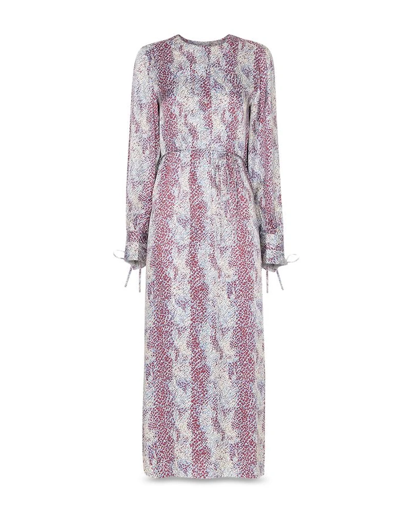 Mottled Snake Print Midi Dress