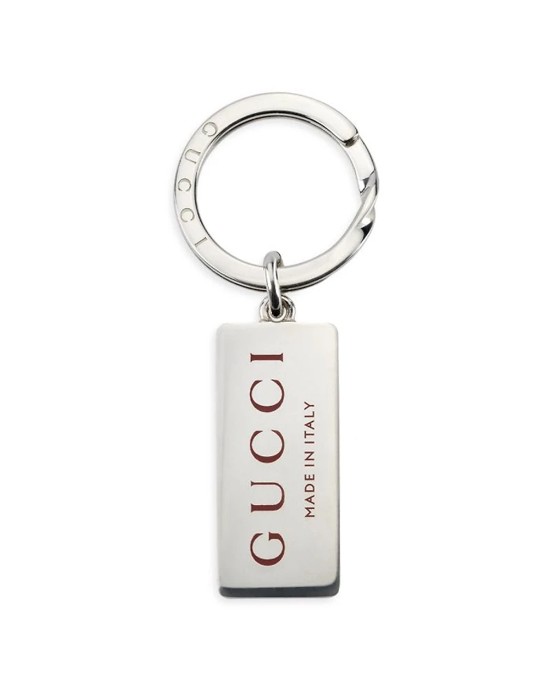 Sterling Silver Trademark Red Enamel Logo Key Chain