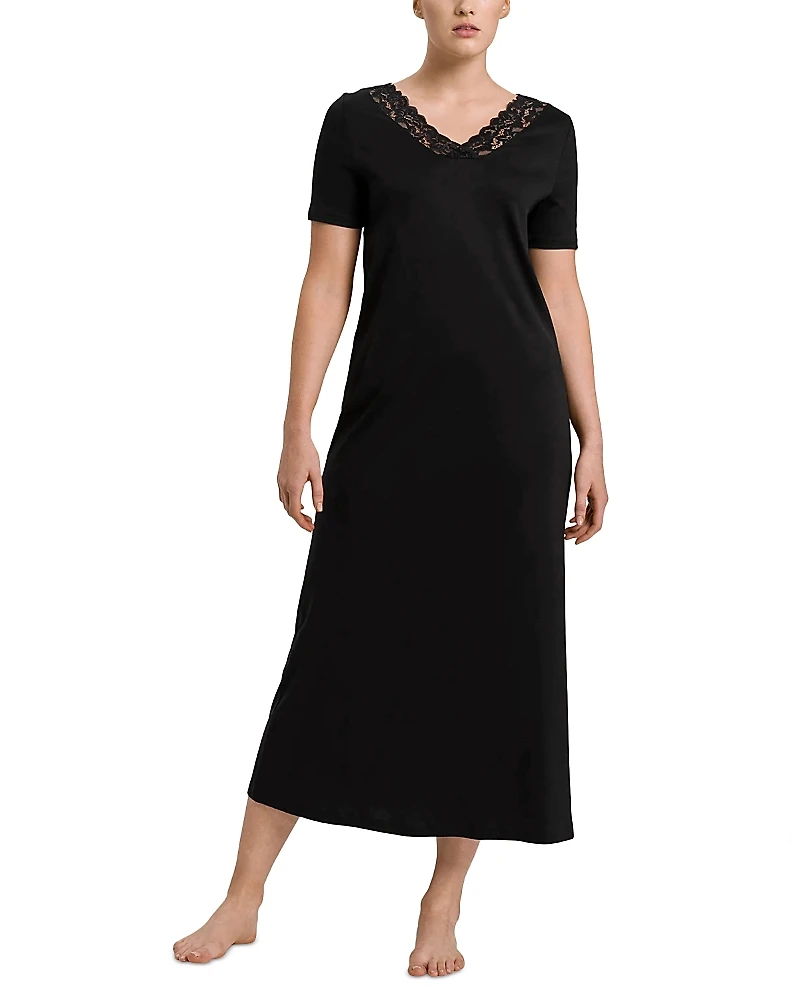 Hanro Moments Short Sleeve Long Gown