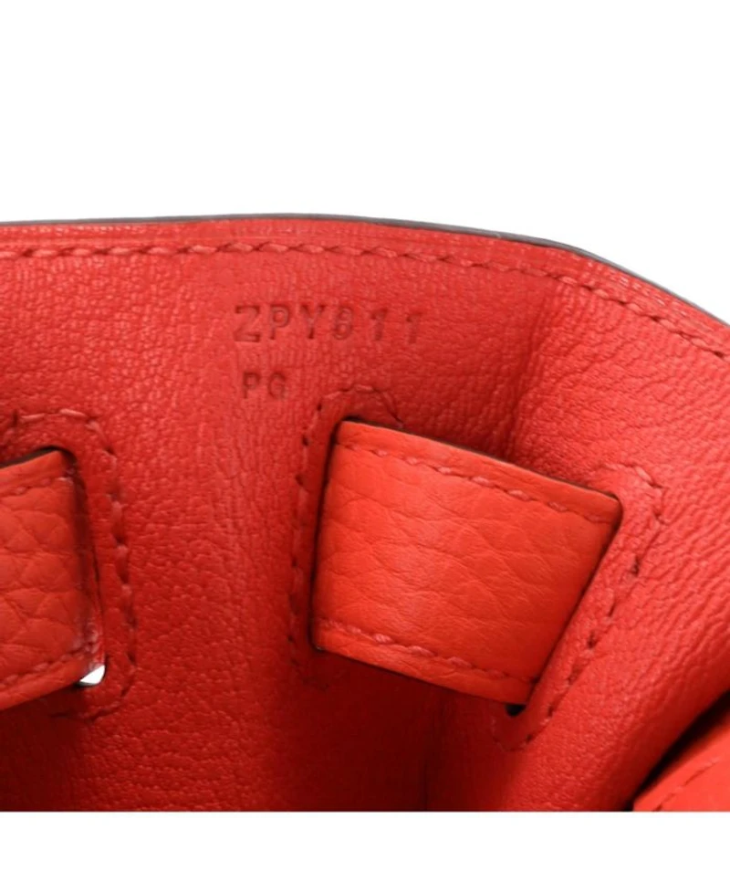 Kelly 28 Handbag Red Clemence with Palladium Hardware