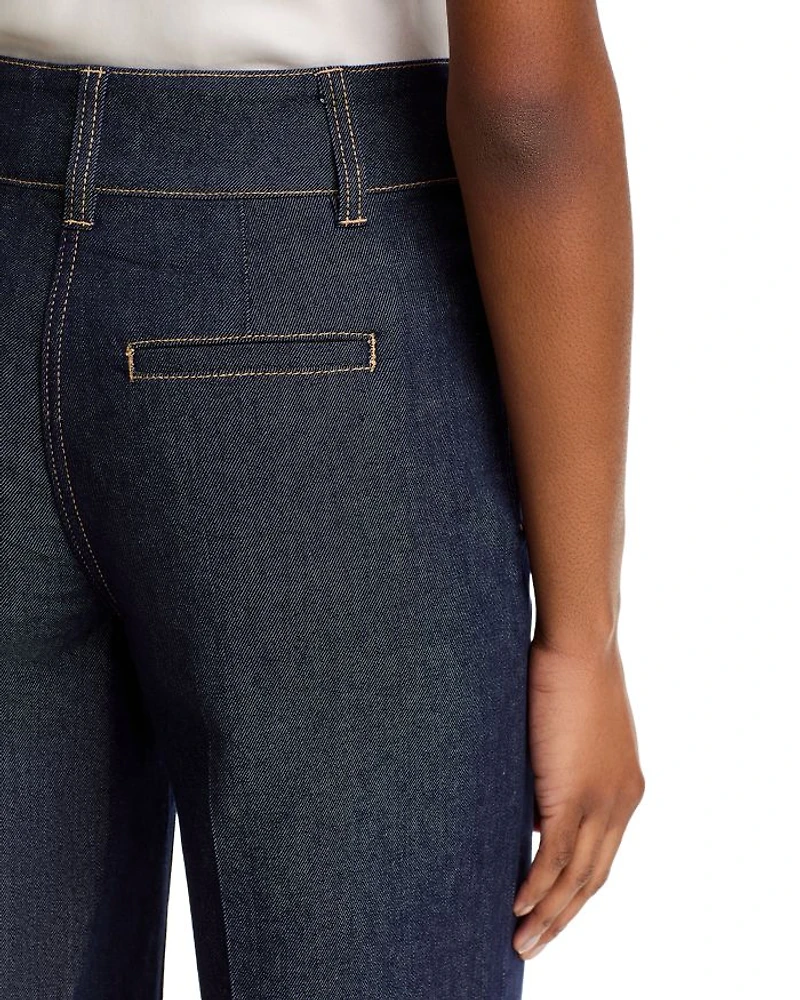 Raquelita Sheen High Rise Wide Leg Jeans Dark Denim Blue