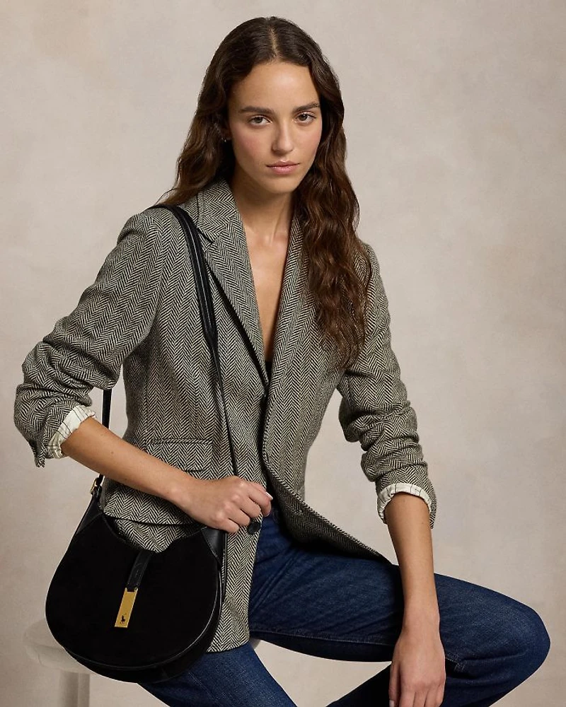 Polo ID Suede and Leather Small Shoulder Bag