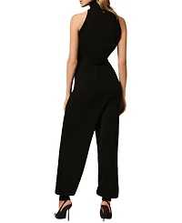 Cashmere Sleeveless Turtleneck Crop Top