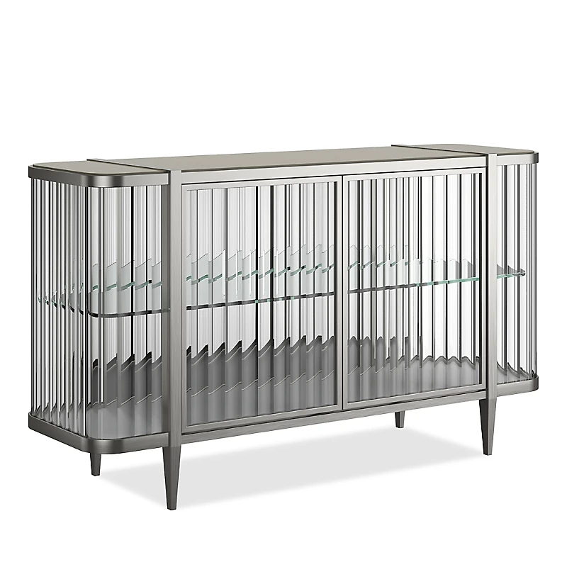 Caracole Stop and Stare Buffet Table - Soft Silver
