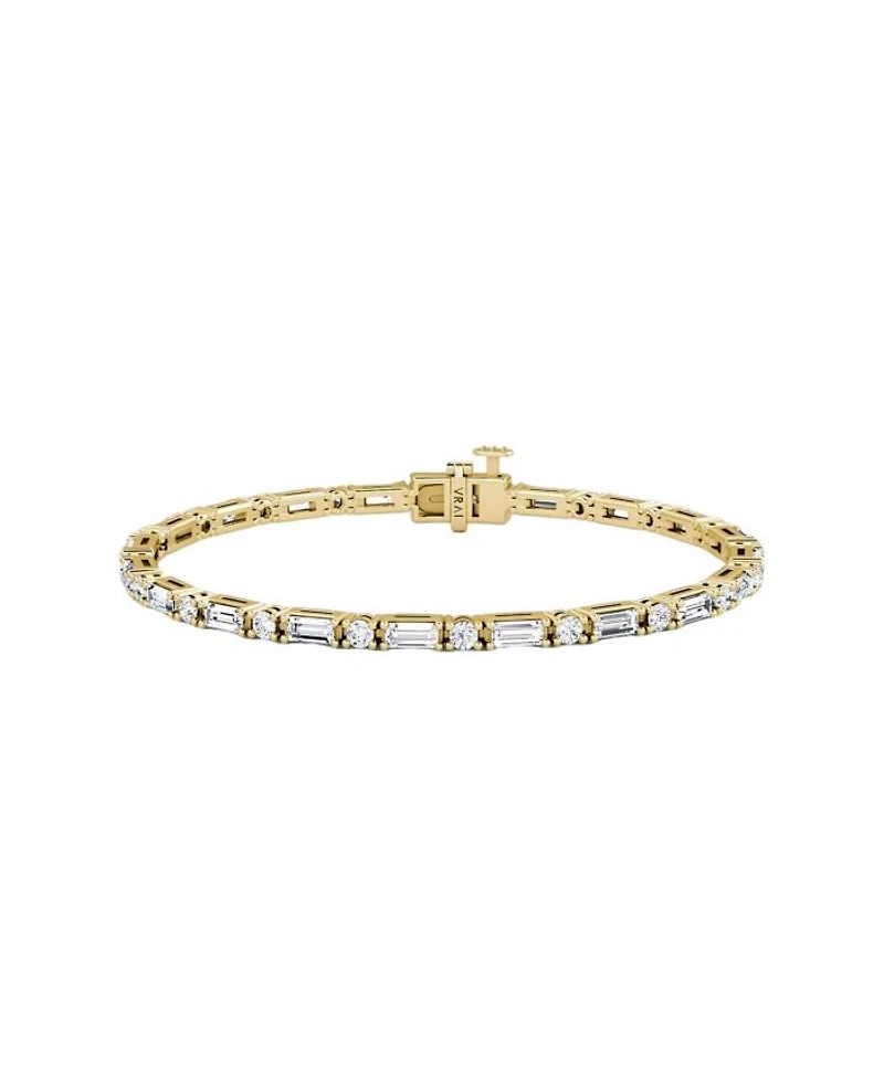Mixed Shape Bracelet, Baguette & Brilliant Round Lab Grown Diamonds