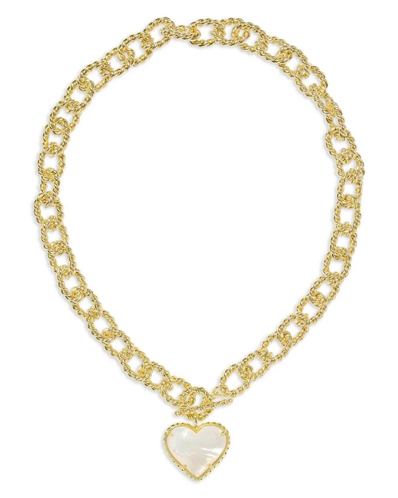 Haisley Heart Rope Textured Link Pendant Necklace, 20.5"