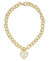 Haisley Heart Rope Textured Link Pendant Necklace, 20.5"