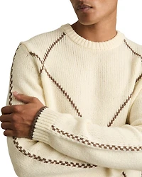 Parvey Wool & Nylon Argyle Tipped Regular Fit Sweater