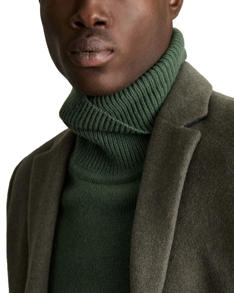 Stratus Wool & Nylon Seam Detail Regular Fit Turtleneck Sweater