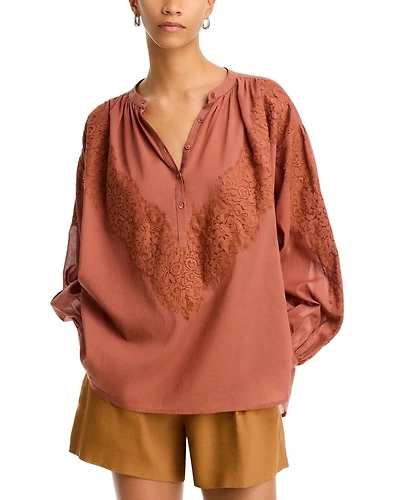 Elaine Lace Applique Top