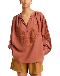 A. l.c. Elaine Lace Applique Top