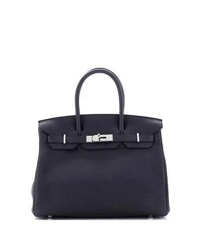 Pre-Owned HERMES Pre-Owned Hermes Birkin 30 Handbag Black Togo with Palladium Hardware