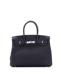 Pre-Owned HERMES Pre-Owned Hermes Birkin 30 Handbag Black Togo with Palladium Hardware