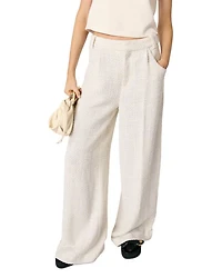 Wide Leg Tweed Trousers