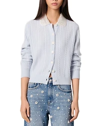 Cardigan with Jewelry Collar