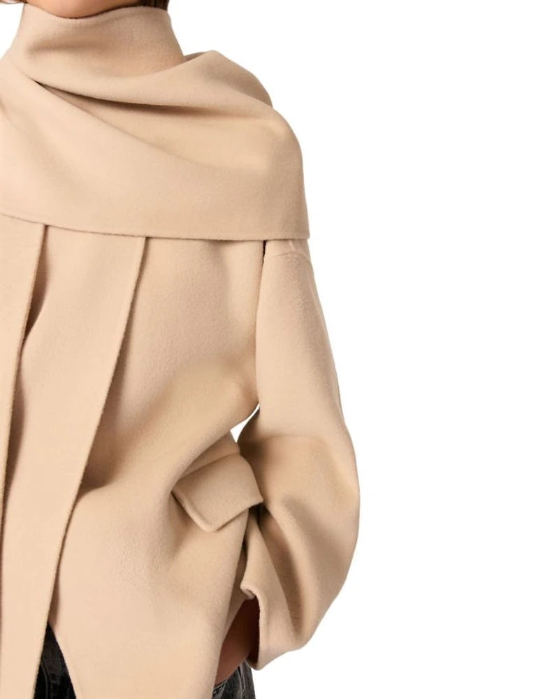 Double-Faced Coat with Scarf
