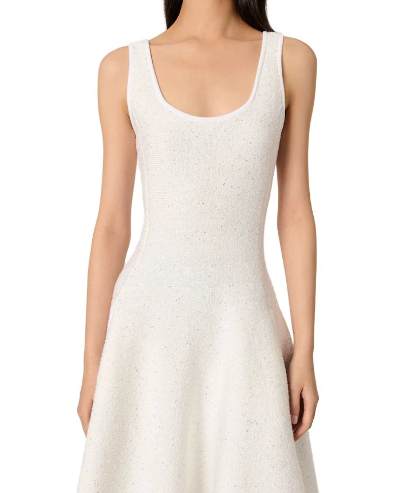 Sequin Embellished Knit Short Dress