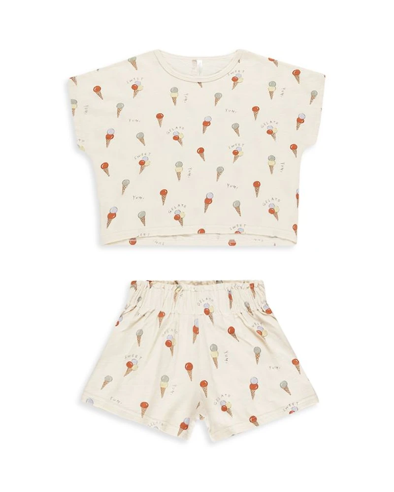 Raegan Gelato Print Top & Shorts Set - Little Kid